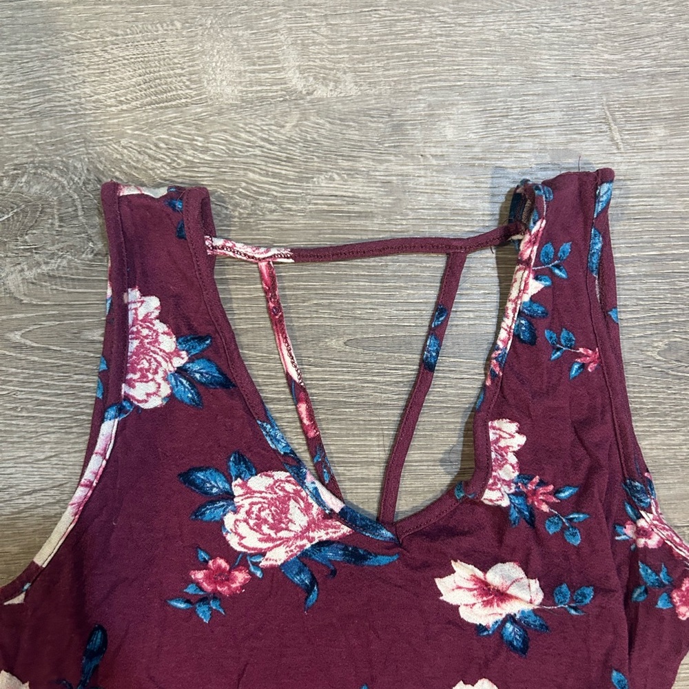 Pink Republic Burgundy Floral Maxi Dress size small - Picture 6 of 6